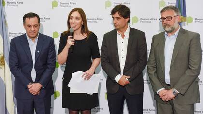 Vidal, cuando era gobernadora, con Finocchiaro, Lacunza y Villegas