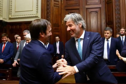 El ministro de Justicia, Juan Bautista Mahiques, junto a su viceministro, Santiago Viola