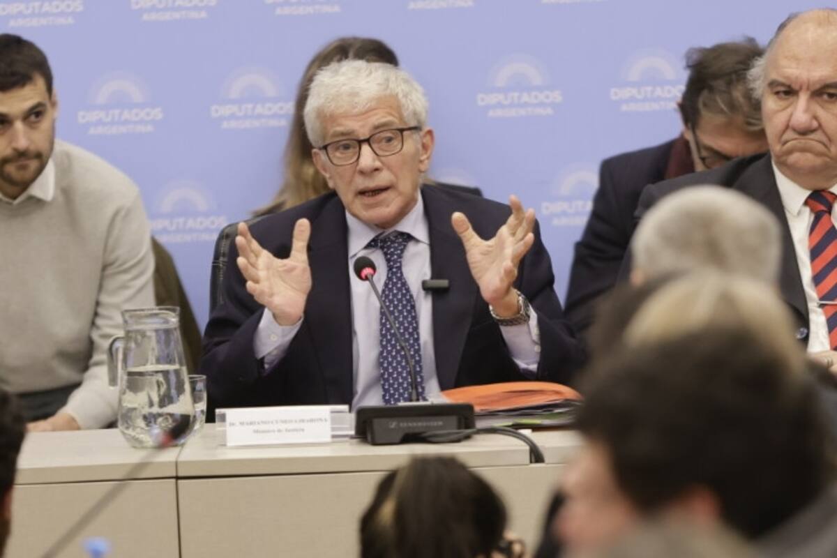 El ministro de Justicia, Mariano Cúneo Libarona, en la Comisión de Mujeres de la Cámara de Diputados