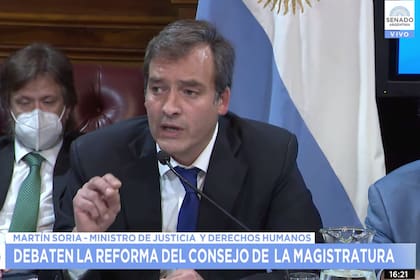 El ministro de Justicia, Martín Soria, lanzó duras acusaciones ayer contra la Corte Suprema en el debate en comisiones del Senado