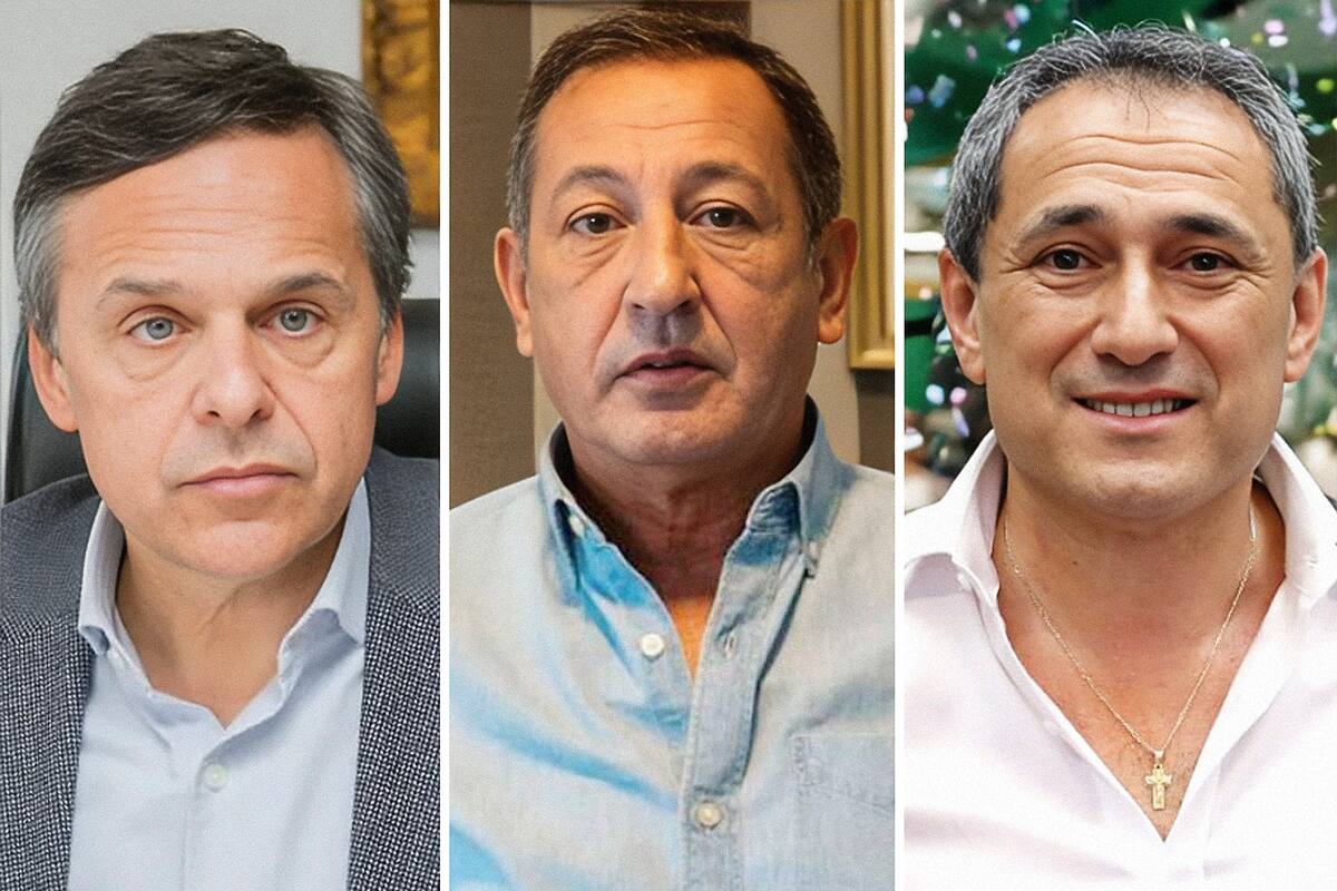 El ministro de Transporte Diego Giuliano y los sindicalistas ferroviarios Omar Maturano y Sergio Sasia