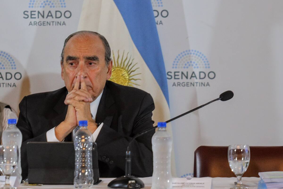 El ministro Francos durante el debate en comisión del Senado por la Ley Bases