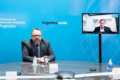 El ministro Kulfas y el gobiernador de Mendoza, Rodolfo Suárez