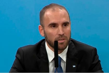El ministro Martín Guzmán durante los anuncios