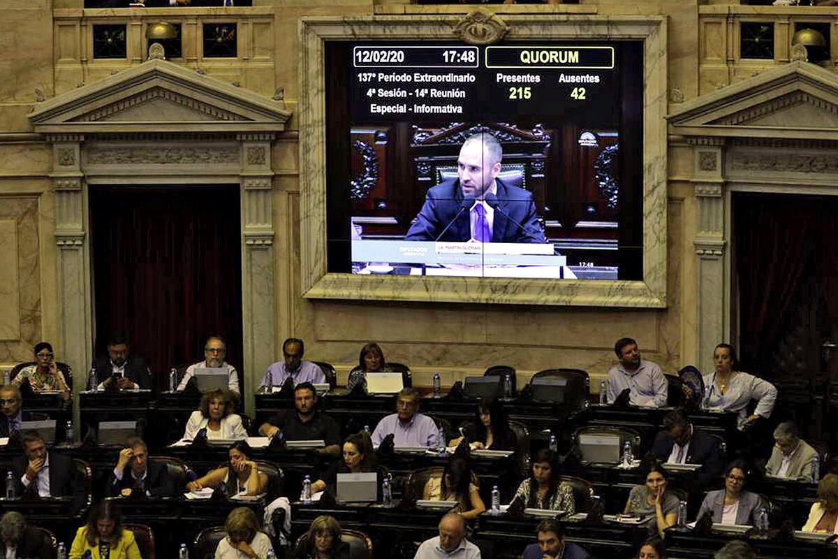 El ministro Martín Guzmán en el Congreso