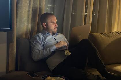 El ministro Martín Guzmán, en la madrugada del jueves