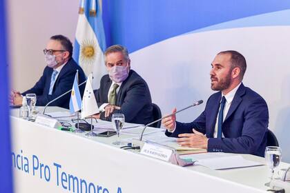 El ministro Martín Guzman, hoy en la reunión del Mercosur