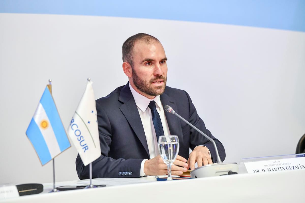 El ministro Martín Guzman, hoy en la reunión del Mercosur