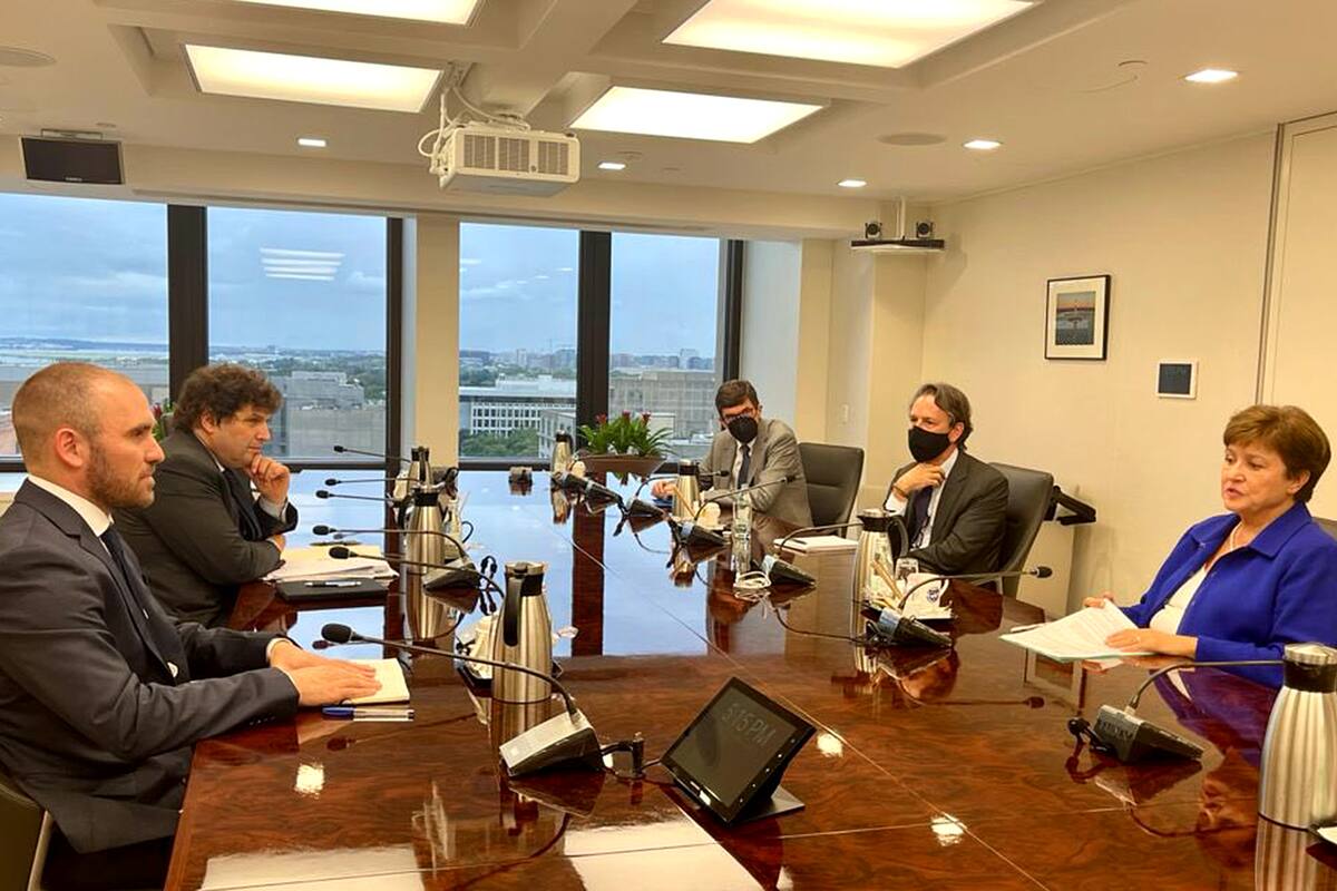 El ministro Martín Guzmán junto a Kristalina Georgieva del FMI