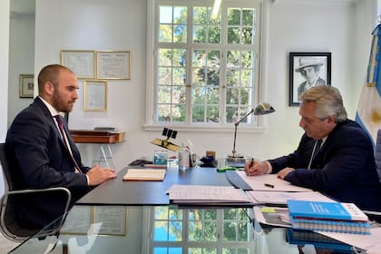 El ministro Martín Guzmán reunido con el presidente Alberto Fernández en Olivos