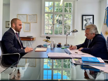 El ministro Martín Guzmán reunido con el presidente Alberto Fernández en Olivos