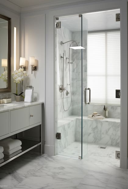 El modelo italiano integra la ducha al resto del baño mediante un piso continuo (Foto: Freepik)