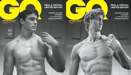 El modelo Pietro Boselli emula al «David» en la producción que la revista GQ hizo para referirse a "Un nuevo Renacimiento"