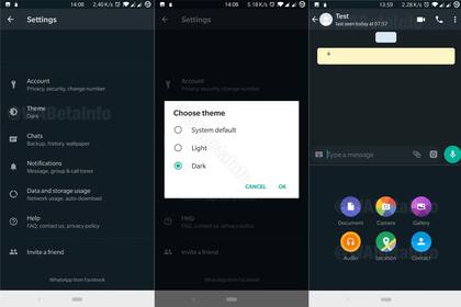 El modo oscuro de WhatsApp aún no está listo, pero el sitio WA Beta Info adelantó los detalles de la nueva función