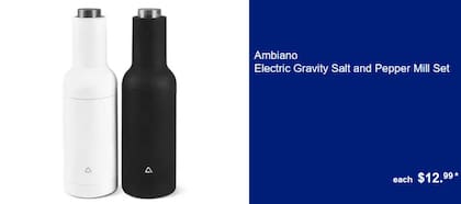 El molinillo eléctrico de sal y pimienta de Aldi, disponible en los colores clásicos blanco y negro, se distingue por su precio y su diseño moderno y minimalista (Imagen de Aldi)