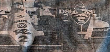 Momento clave en el GP de Las Vegas de 1981: Nelson Piquet supera a Carlos Reutemann, rumbo a la conquista del título de campeón.