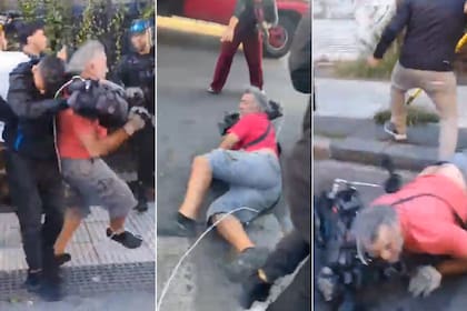El momento de la agresión al camarógrafo de A24