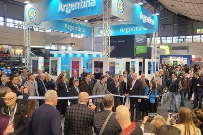 El momento de la inauguración del pabellón argentino