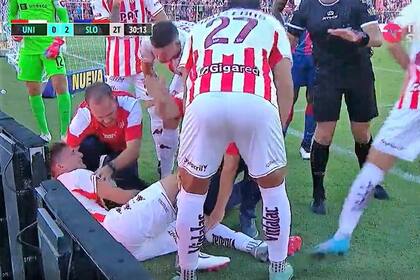 El momento de la lesión de Gastón González en Unión
