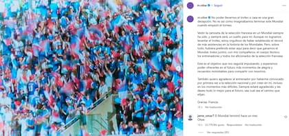 El momento de la publicación de Olise generó un comentario con más de 30 mil me gustas: "El Mundial terminó hace un mes"