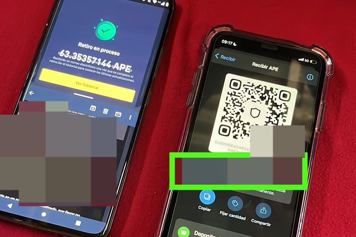 El momento de la transferencia desde la walltet de los estafadores a la billetera de la fiscalía