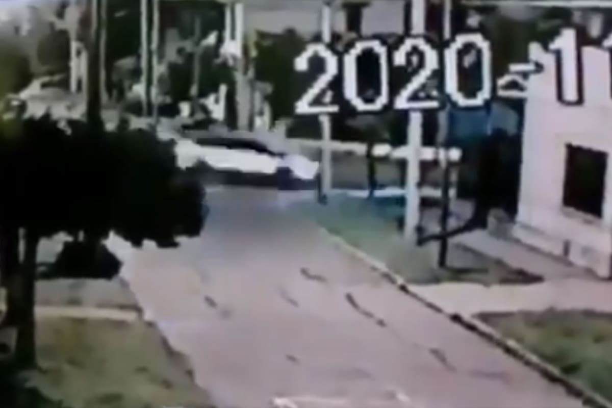 El momento del accidente: así embistió Tobio al remise