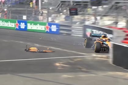 El momento del accidente de Daniel Riccardo durante las prácticas del GP de Mónaco