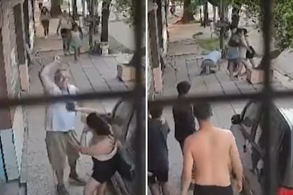 El momento del altercado que ocurrió en plena calle