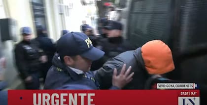 El momento del traslado de los detenidos por el caso Loan