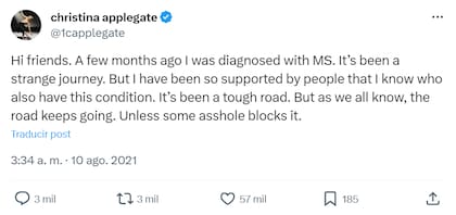 El momento en el que Christina Applegate contó su diangóstico
