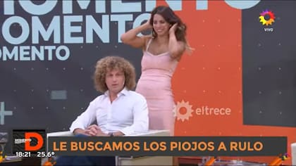 El momento en el que Cinthia Fernández se acercó a revisar la cabeza de su compañero