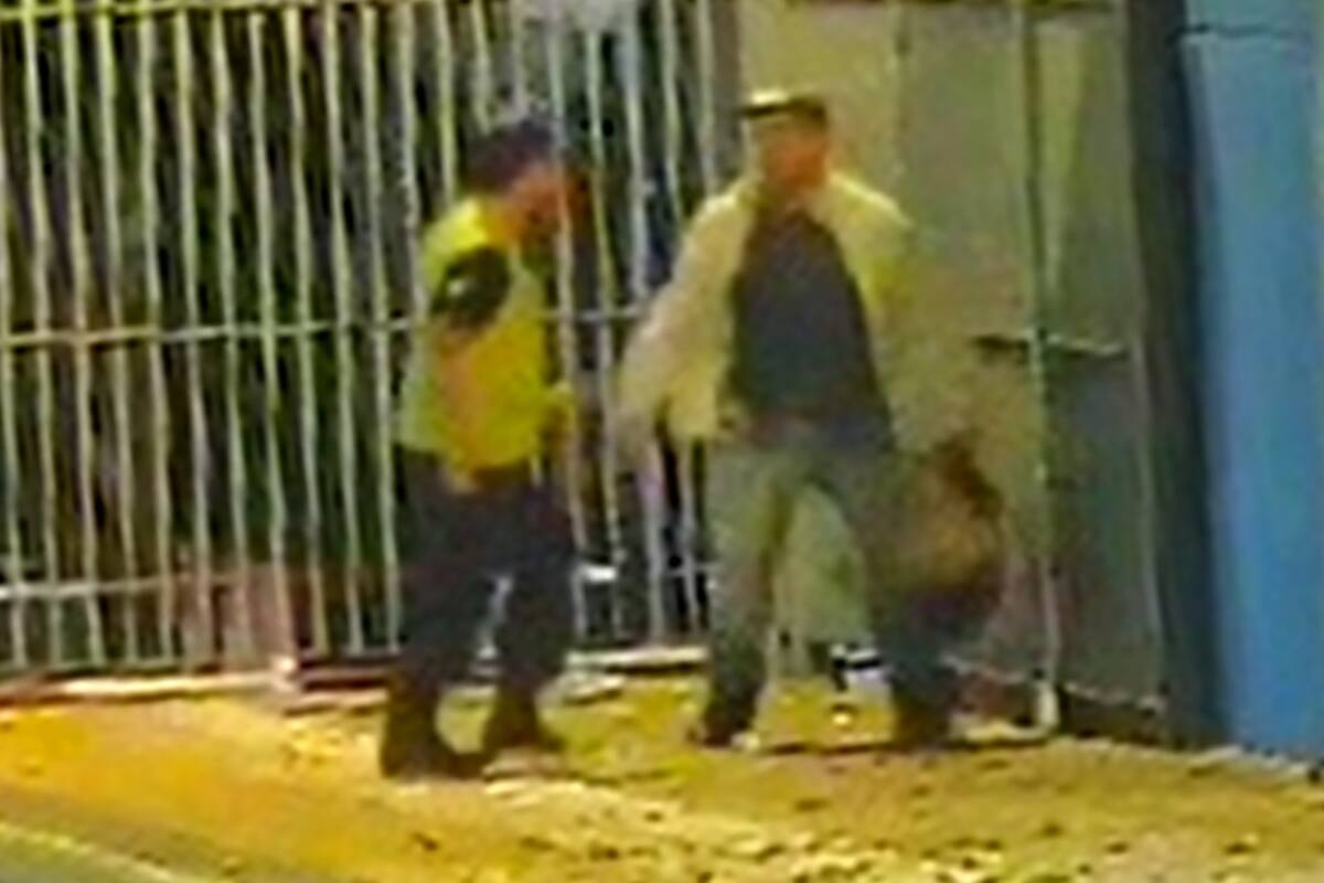 El momento en el que el guardia de seguridad la asesta el golpe letal a Miguel Ángel en la estación Villa Lugano de la línea Belgrano Sur