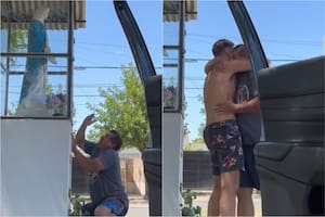 El momento en el que los dos hinchas celebraron el título de la selección argentina