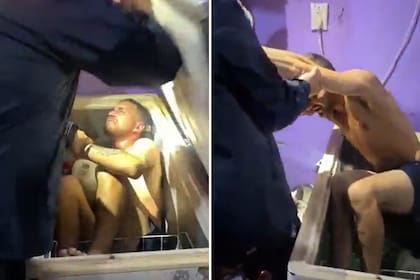 El momento en el que los efectivos lo sacaron del freezer
