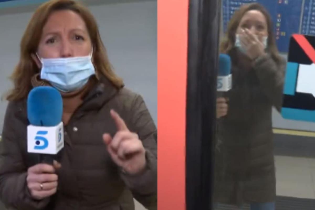 El momento en el que se cierran las puertas del metro (Foto Twitter: @sanmima)