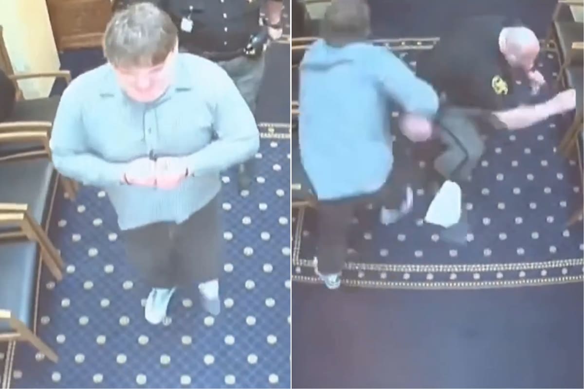 El momento en el que Timothy Reaggle se liberó de sus esposas y atacó a un guardia