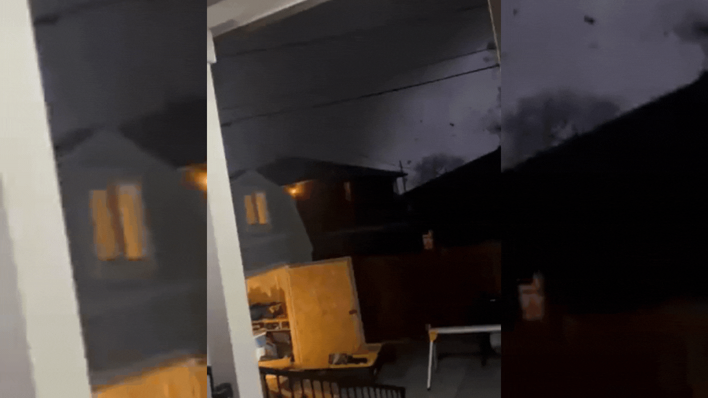 El momento en el que un tornado arrasó casas y edificios en Nueva Orleans