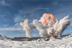 El momento en que el cohete se estrelló