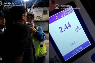 Un hombre fue detenido en un control vehicular en Mendoza: dio 2,44 de alcohol en sangre