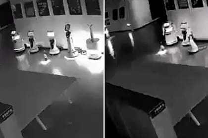 El momento en que el robot logra secuestrar a otros al pedirles que lo acompañen a casa. Foto: captura