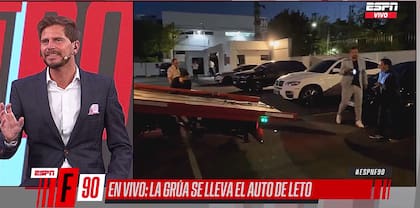 El momento en que la grúa se llevaba el auto de Leto