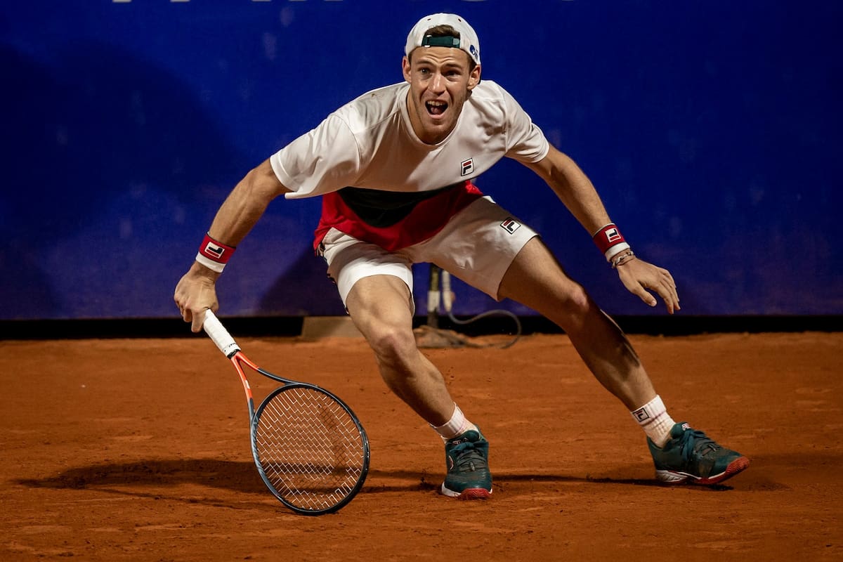 El momento en que Schwartzman sintió el tirón en el aductor de su pierna izquierda