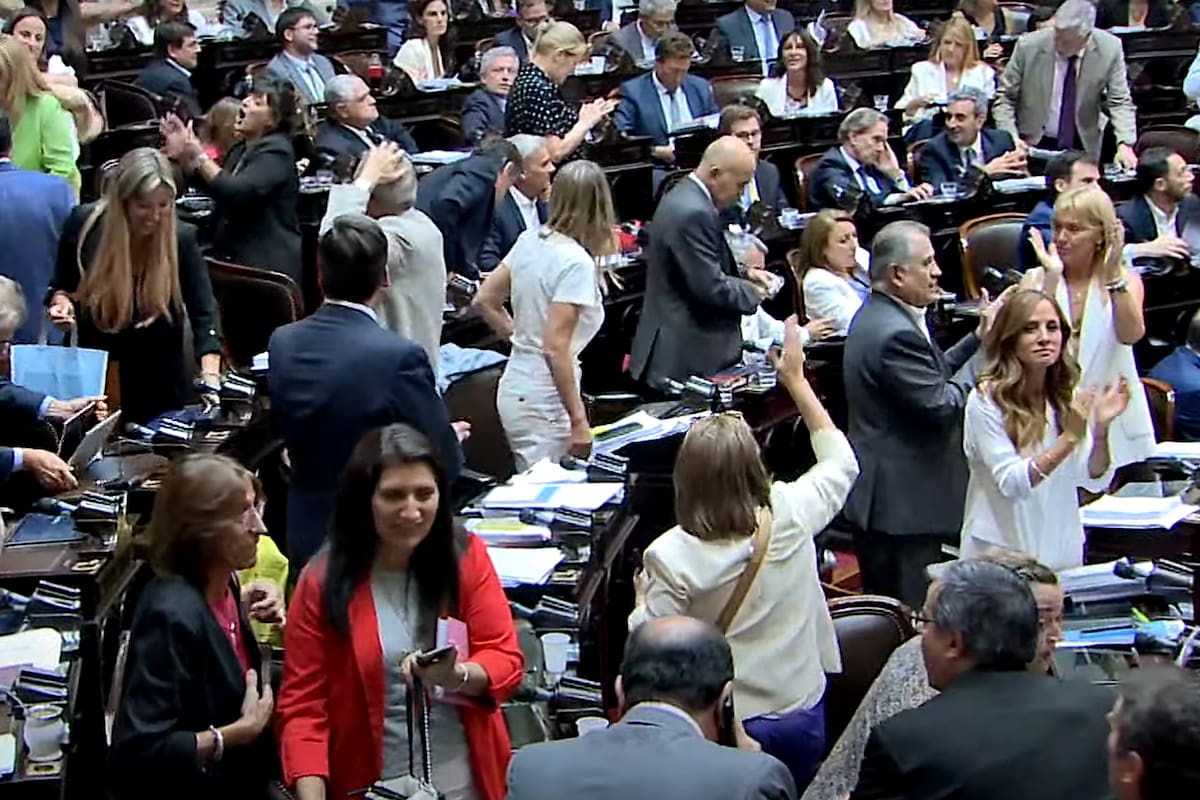 El momento en que se levantó la sesión de Diputados