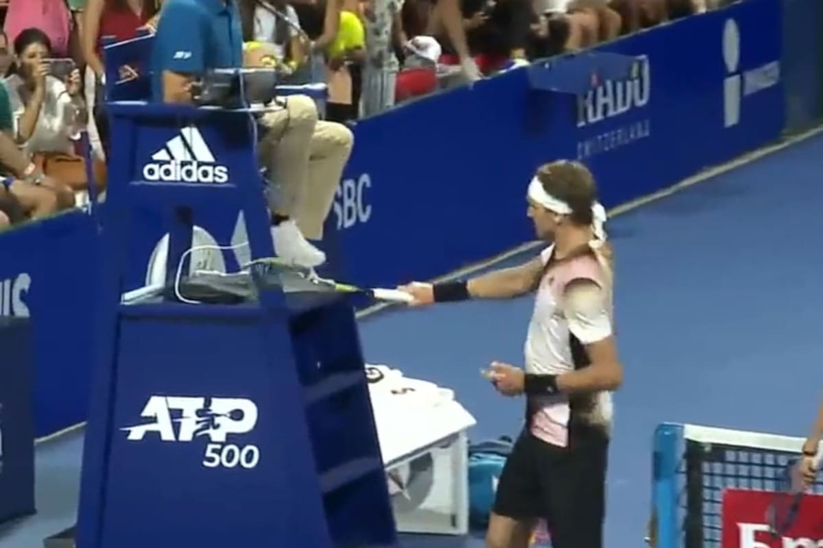 El momento en que Zverev golpea con su raqueta la silla del árbitro durante el ATP 500 de Acapulco