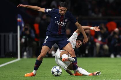 El momento exacto de la durísima infracción de Luis Díaz sobre Achraf Hakimi