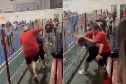 El momonto de la pelea en un club de Lanús