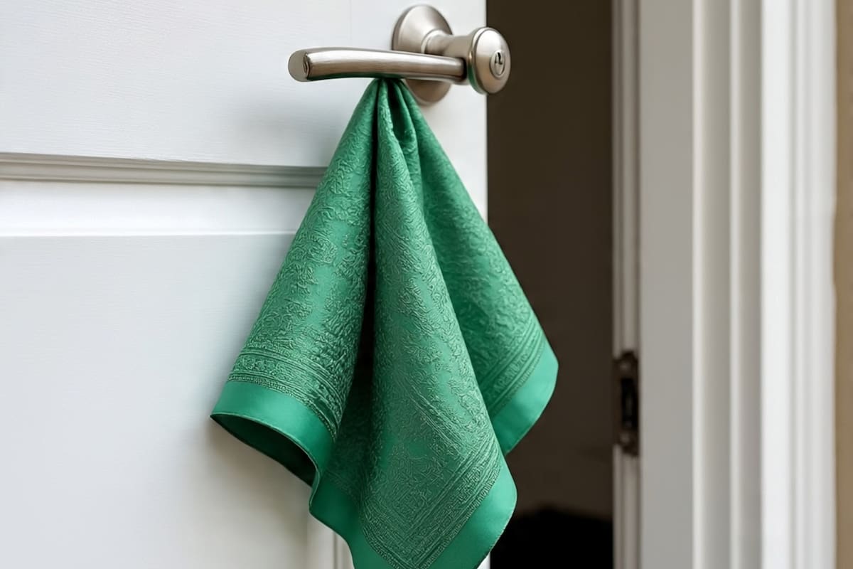 El motivo por el que el Feng Shui recomienda colgar un pañuelo verde en la puerta (Foto de carácter ilustrativo: IA)