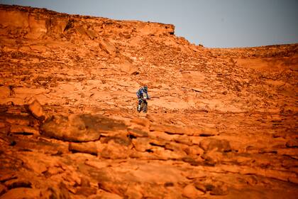 Kevin Benavides, durante la etapa 3 del Rally Dakar 2021