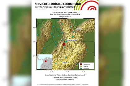 El movimiento telúrico se registró a una profundidad de 149 kilómetros con epicentro den el municipio de Los Santos, en el departamento de Santander,
