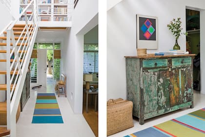 Este es el espacio que elegimos para la tapa. Había otras fotos posibles, pero nos dimos cuenta de que nunca habíamos puesto un pasillo en la portada. También, la alfombra tan colorida nos remitió a la diversidad de casas que muestra Living.
